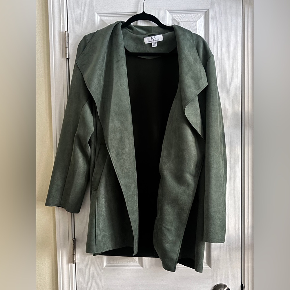 Magaschoni Forest Green Suede Trench Coat